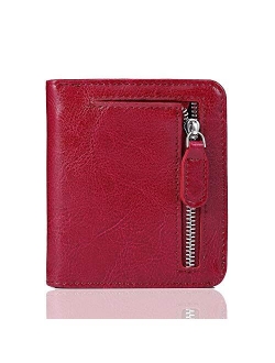 FUNTOR Leather Wallet for women, Ladies Small Compact Bifold Pocket RFID Blocking Wallet for Women