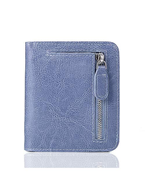 FUNTOR Leather Wallet for women, Ladies Small Compact Bifold Pocket RFID Blocking Wallet for Women