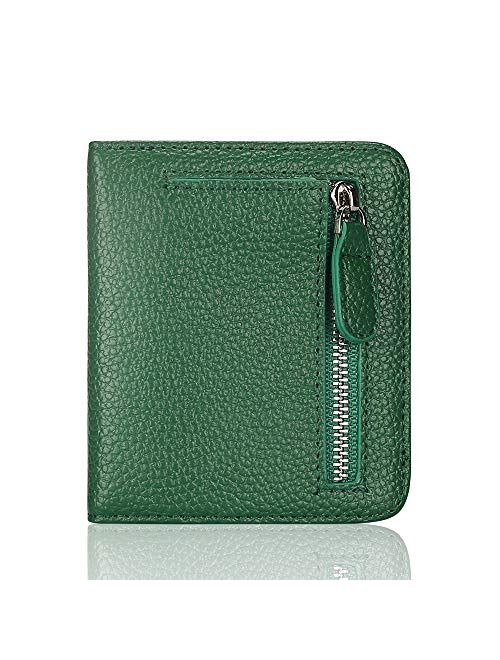 FUNTOR Leather Wallet for women, Ladies Small Compact Bifold Pocket RFID Blocking Wallet for Women