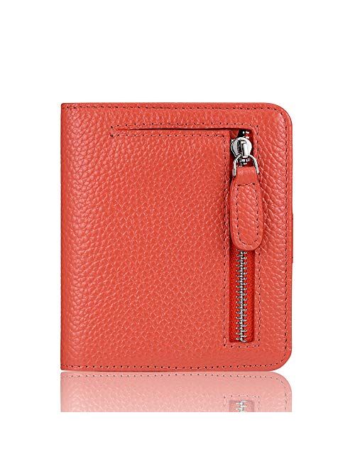 FUNTOR Leather Wallet for women, Ladies Small Compact Bifold Pocket RFID Blocking Wallet for Women