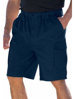 Boulder Creek Men's Big and Tall 9" Full Elastic Waist Single Pocket Cargo Shorts