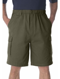 Boulder Creek Men's Big and Tall 9" Full Elastic Waist Single Pocket Cargo Shorts