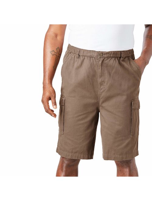 Boulder Creek Men's Big and Tall 9" Full Elastic Waist Single Pocket Cargo Shorts