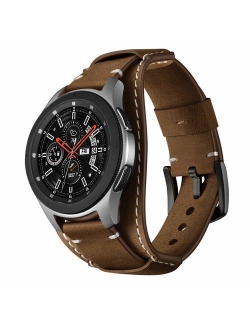 Balerion Cuff Genuine Leather Watch Band,Compatible with Samsung Galaxy Watch 46mm,Gear S3,Fossil Q Explorist/Q Marshal Gen 2 and Other Standard 22mm Band Width Watch