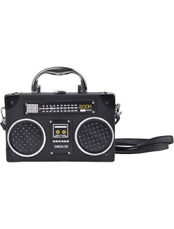 Women's Elegant Tape Recorder Radio Shaped Shoulder Bag Vintage Style Crossbody Bag Handbag