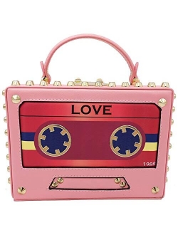 Women's Elegant Tape Recorder Radio Shaped Shoulder Bag Vintage Style Crossbody Bag Handbag