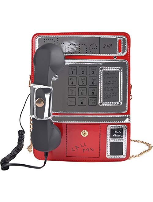 QZUnique Women's Elegant Tape Recorder Radio Shaped Shoulder Bag Vintage Style Crossbody Bag Handbag