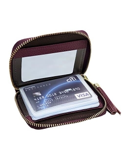 Yuhan Pretty Womens Credit Card Holder Wallet RFID Leather Small ID Card Case