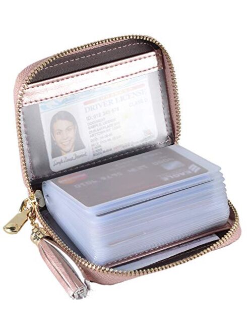 Yuhan Pretty Womens Credit Card Holder Wallet RFID Leather Small ID Card Case