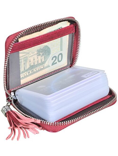 Yuhan Pretty Womens Credit Card Holder Wallet RFID Leather Small ID Card Case