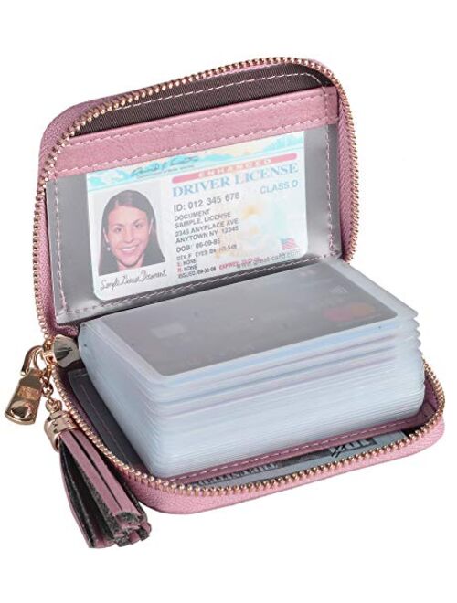 Yuhan Pretty Womens Credit Card Holder Wallet RFID Leather Small ID Card Case