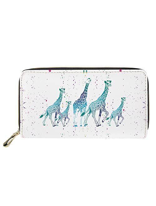 FOR U DESIGNS Women Zip Around Long Wallet PU Phone Clutch Travel Card Holder Purse