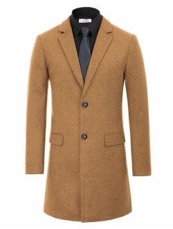 PAUL JONES Mens Premium Winter Single Breasted Notched Collar Overcoat Jacket