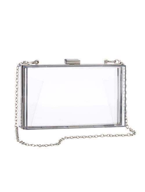 Women Clear Crossbody Bag Purses NFL Stadium Approved Box Clutch Handbags