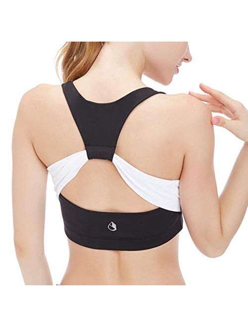 icyzone Workout Sports Bras for Women - Fitness Athletic Exercise Running Bra Yoga Tops