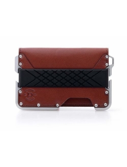 Dango D01 Dapper EDC Wallet - Made in USA - Genuine Leather, CNC Alum, RFID Blocking