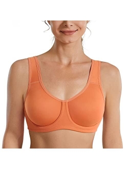 SYROKAN Women's Max Control Solid High Impact Plus Size Underwire Sports Bra