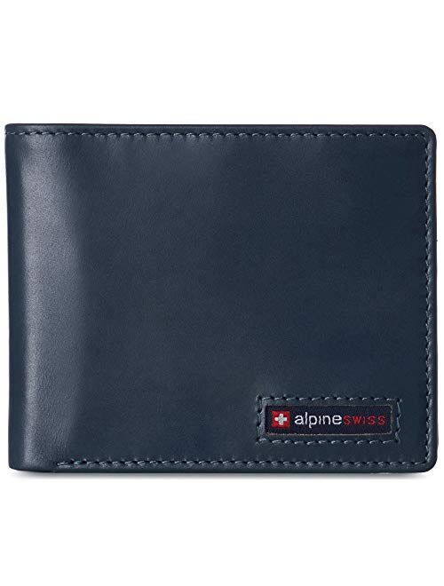 Alpine Swiss RFID Connor Passcase Bifold Wallet For Men Leather