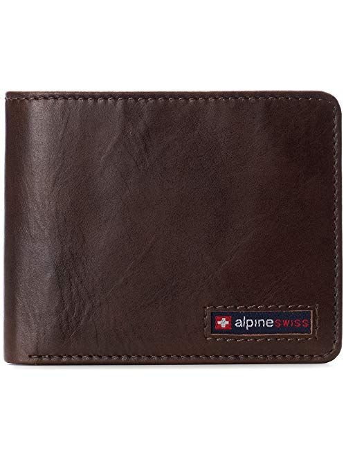 Alpine Swiss RFID Connor Passcase Bifold Wallet For Men Leather