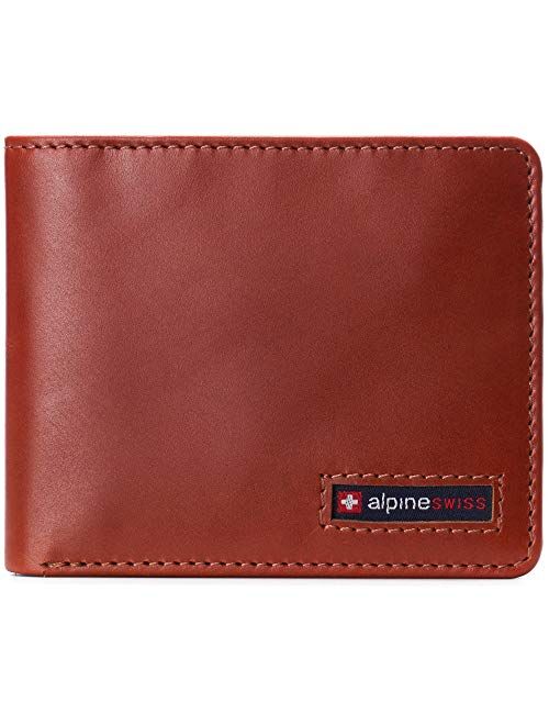 Alpine Swiss RFID Connor Passcase Bifold Wallet For Men Leather