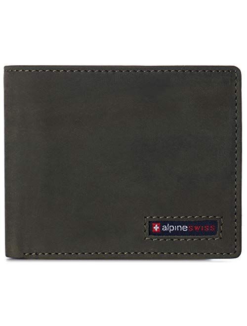 Alpine Swiss RFID Connor Passcase Bifold Wallet For Men Leather