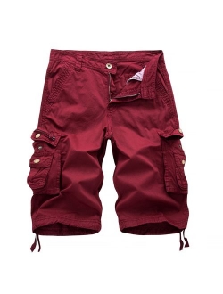 Leward Men's Cotton Twill Outdoor Wear Lightweight Cargo Shorts