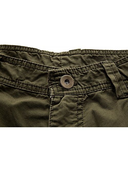 Leward Men's Cotton Twill Outdoor Wear Lightweight Cargo Shorts