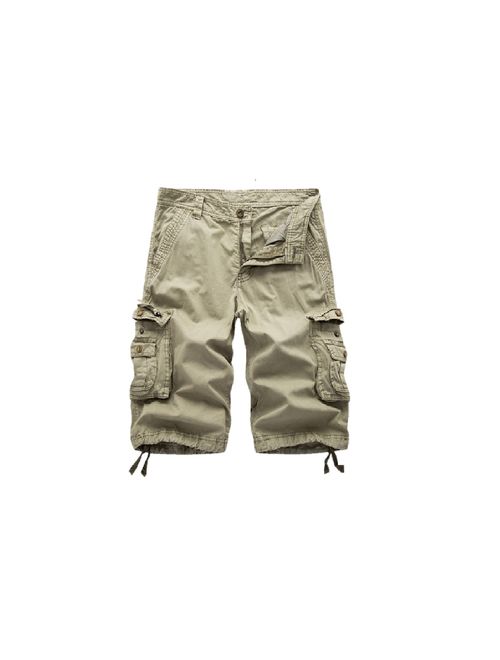 Leward Men's Cotton Twill Outdoor Wear Lightweight Cargo Shorts