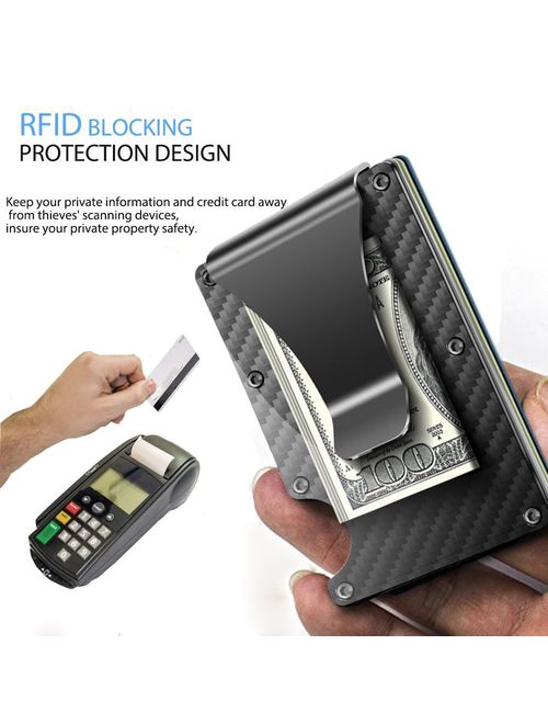 Carbon Fiber Wallet,Slim Wallet & RFID Blocking Front Pocket Wallet, Minimalist Wallet for Men And Women