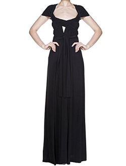 IWEMEK Women Transformer Evening Long Prom Dress Multi-Way Wrap Convertible Floor Length Wedding Halter Maxi Gown High Elasticity