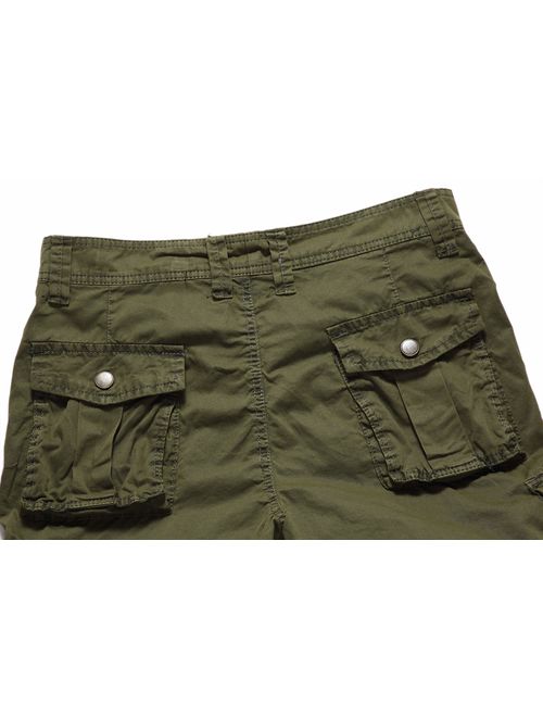 MHSLKER Summer Men's Cargo Shorts Loose Casual Multi-Pocket Classic Fit Short