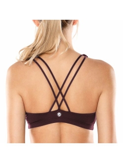 Women's Low Impact Wirefree Padded Yoga Sports Bra Strappy Back Activewear for Women