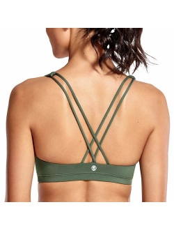 Women's Low Impact Wirefree Padded Yoga Sports Bra Strappy Back Activewear for Women