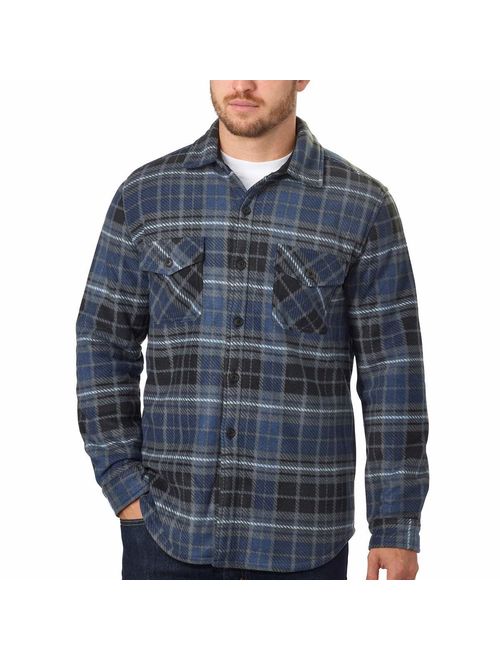 Buy Freedom Foundry Men's Plaid Fleece Jackets Super Plush Sherpa Lined  Jacket Shirt online