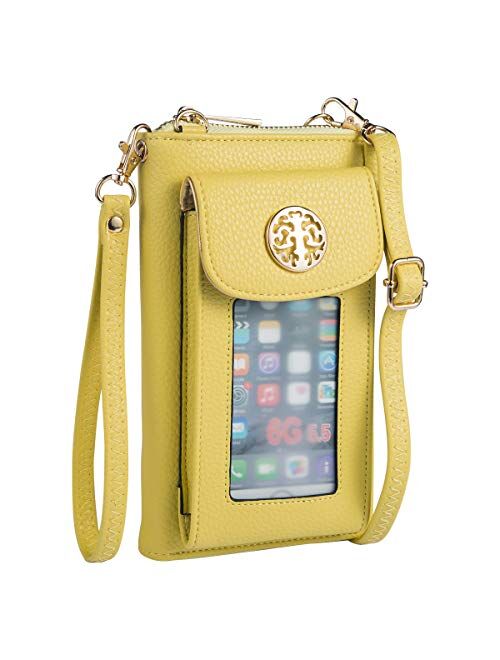 Heaye Crossbody Cell Phone Purse for Women Wristlet Wallet with Phone Holder RFID