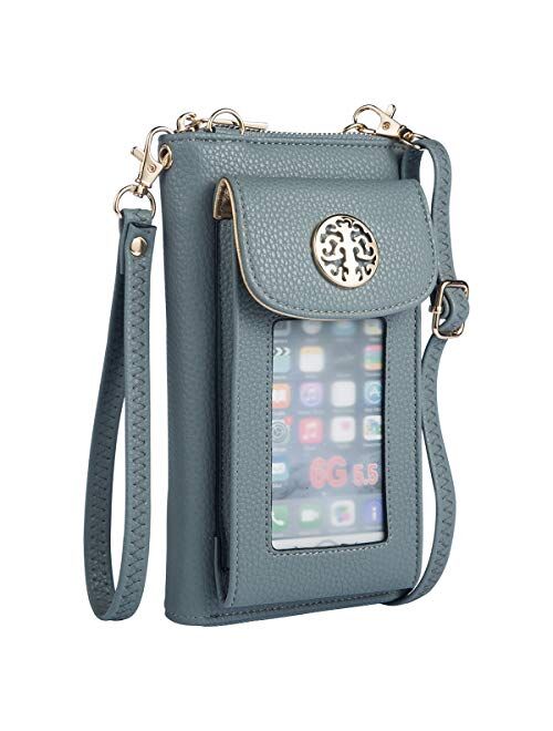 Heaye Crossbody Cell Phone Purse for Women Wristlet Wallet with Phone Holder RFID