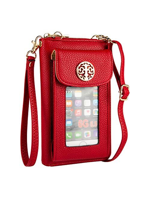 Heaye Crossbody Cell Phone Purse for Women Wristlet Wallet with Phone Holder RFID