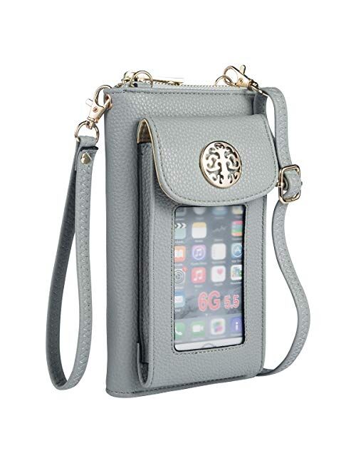 Heaye Crossbody Cell Phone Purse for Women Wristlet Wallet with Phone Holder RFID