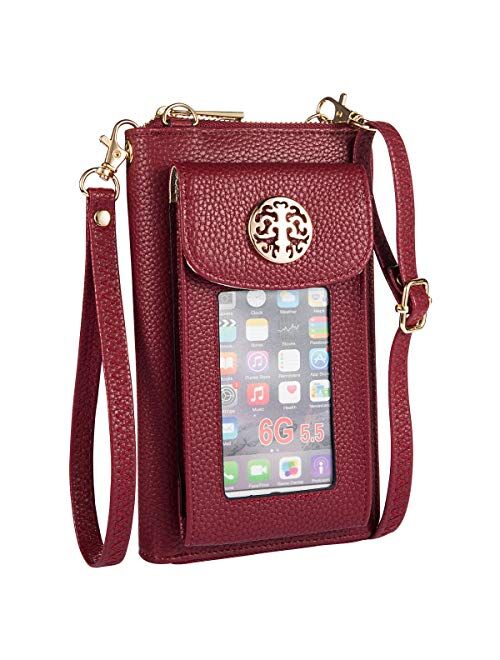 Heaye Crossbody Cell Phone Purse for Women Wristlet Wallet with Phone Holder RFID