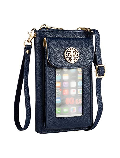 Heaye Crossbody Cell Phone Purse for Women Wristlet Wallet with Phone Holder RFID