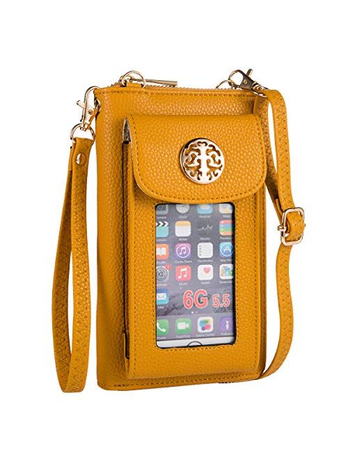 Heaye Crossbody Cell Phone Purse for Women Wristlet Wallet with Phone Holder RFID