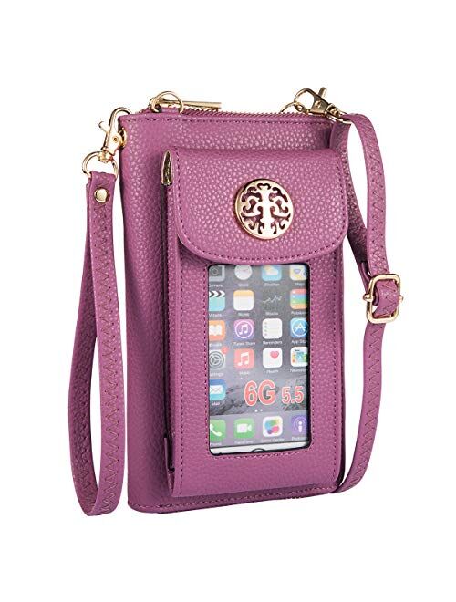 Heaye Crossbody Cell Phone Purse for Women Wristlet Wallet with Phone Holder RFID