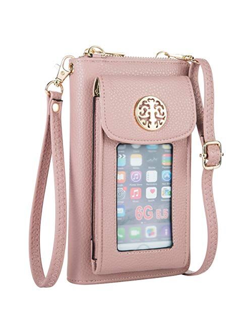 Heaye Crossbody Cell Phone Purse for Women Wristlet Wallet with Phone Holder RFID