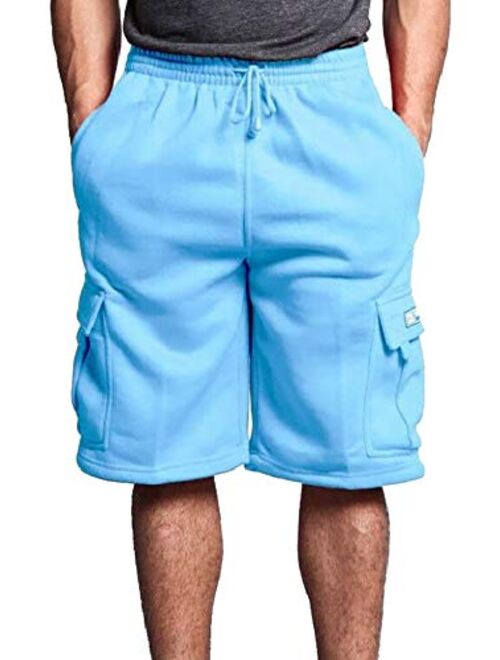 DREAM USA Men's Heavyweight Fleece Cargo Shorts