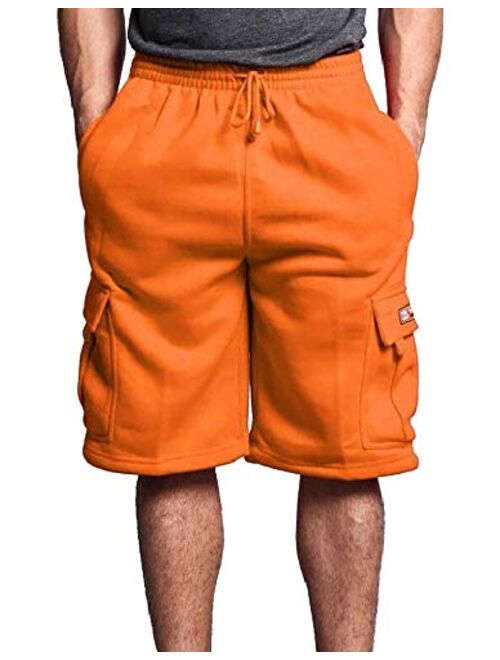 DREAM USA Men's Heavyweight Fleece Cargo Shorts