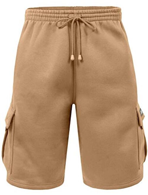 DREAM USA Men's Heavyweight Fleece Cargo Shorts