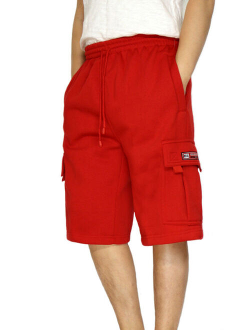 DREAM USA Men's Heavyweight Fleece Cargo Shorts