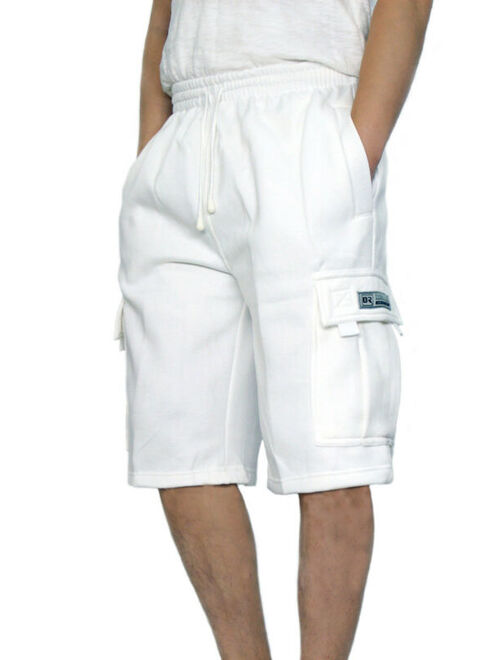 DREAM USA Men's Heavyweight Fleece Cargo Shorts