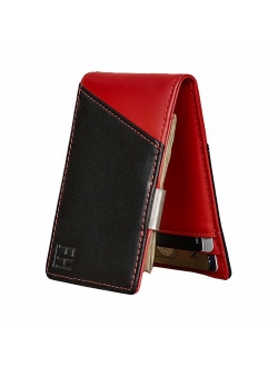 F&H Signature Slim RFID Money Clip Wallet in Top Grain Leather