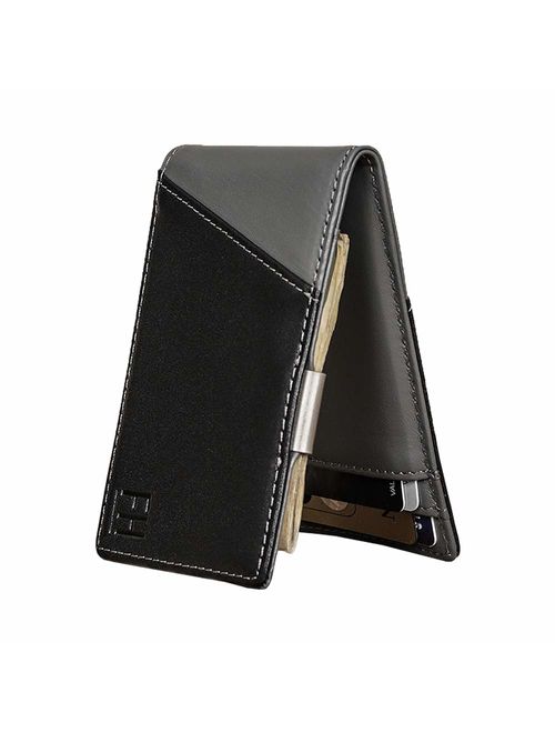 F&H Signature Slim RFID Money Clip Wallet in Top Grain Leather